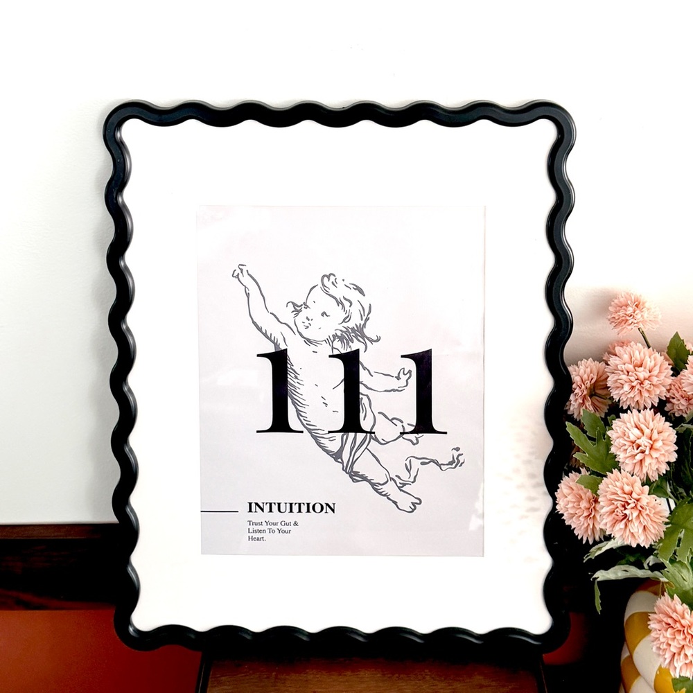 Angel Numbers 111 Intuition Spiritual Canvas Art Print Cupid Squiggle Framed Art